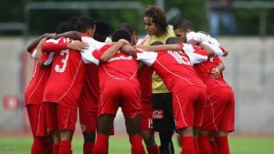 BOCHUM, GERMANY - JULY 11:  The team of Casablanca comes together before the Zayon Cup match between Al Ahly and Wydad AC Casablanca at the Lorheide stadium on July 11, 2009 in Bochum, Germany.  (Photo by Christof Koepsel/Bongarts/Getty Images)